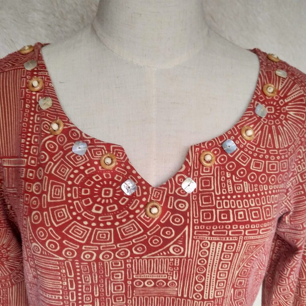 Ruby Rd. Geometric Print Boho Top - Picture 8 of 13